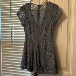 Blue embroidered romper size S